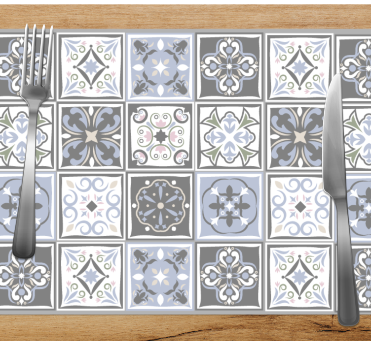 Set de table design bois motifs de carreaux ornés - TenStickers