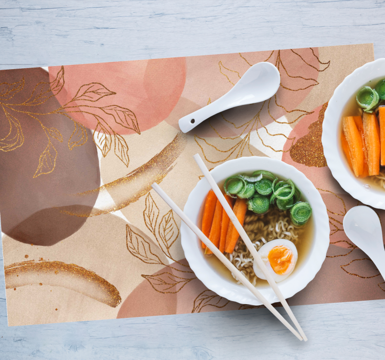 Set de table design bois motifs de feuilles élégantes - TenStickers