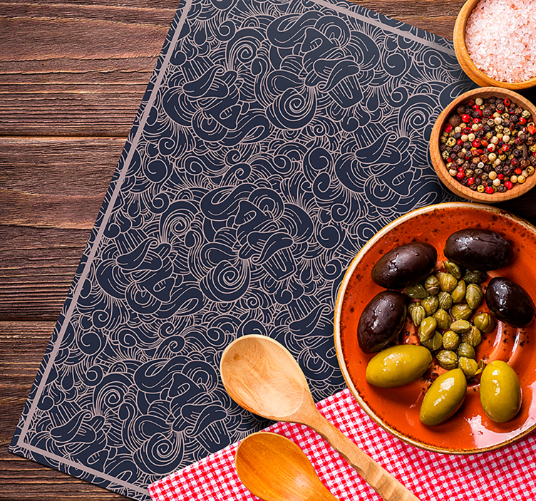 Set de table design bois motifs lignes tourbillonnantes - TenStickers