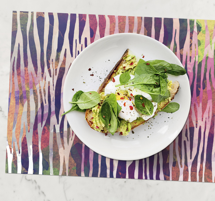 Set de table design bois rayures colorées abstraites - TenStickers