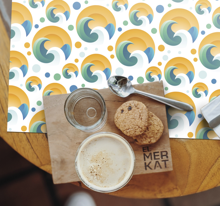 set de table soleil et vagues - TenStickers