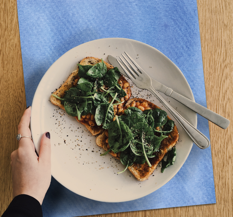 Set de table design bois surface bleue lisse - TenStickers