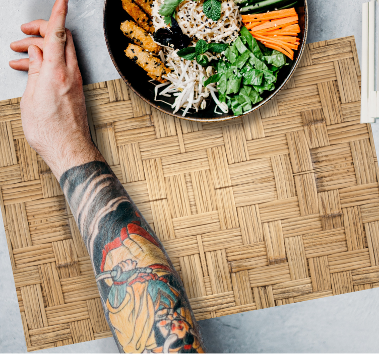 Set de table design bois surface en bambou tressé - TenStickers