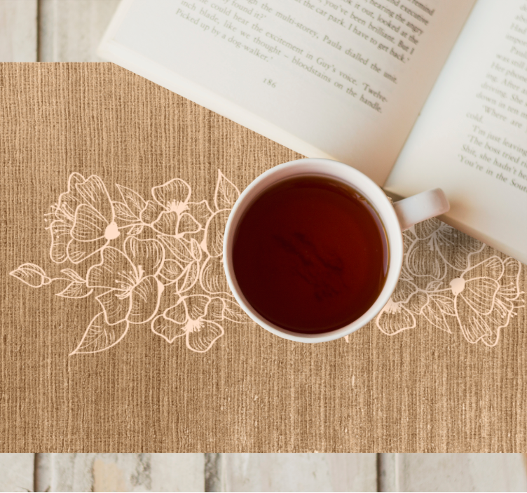 Set de table design bois surface florale embossée - TenStickers