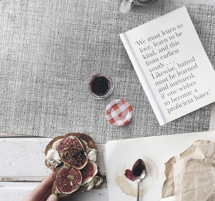 Set de table design bois surface grise texturée - TenStickers