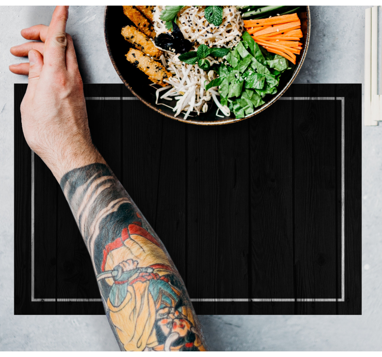 Set de table design bois surface noire élégante - TenStickers