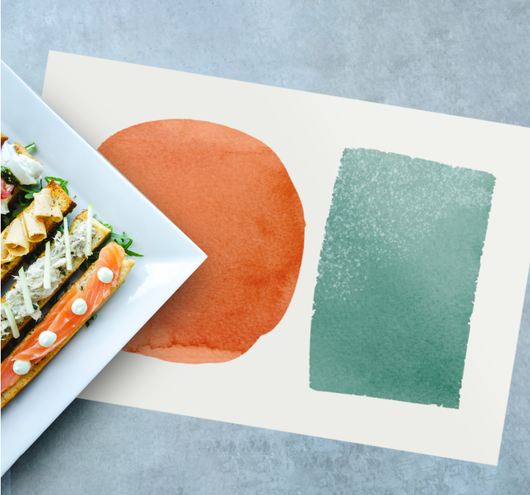 Set de table design bois taches de couleur abstraites - TenStickers