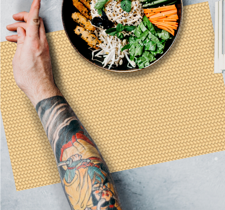 Set de table design bois texture style osier - TenStickers