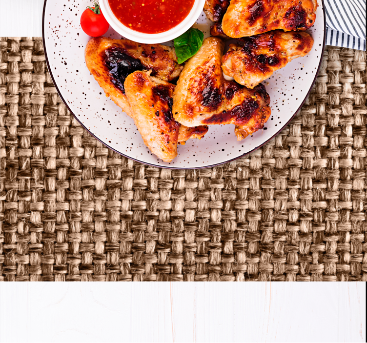 Set de table design bois tissé en fibres naturelles - TenStickers