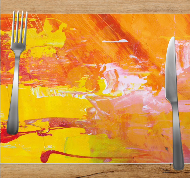 Set de table design bois tourbillon coloré abstrait - TenStickers
