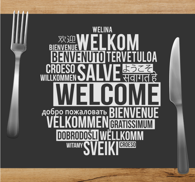 Set de table design citation bienvenue design multilingue - TenStickers