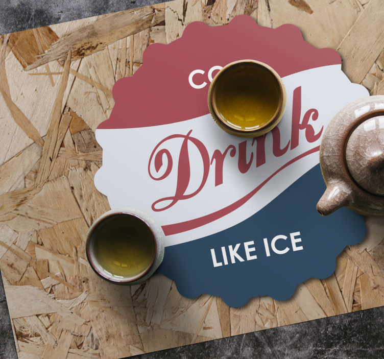 Set de table design citation boisson froide comme glace - TenStickers