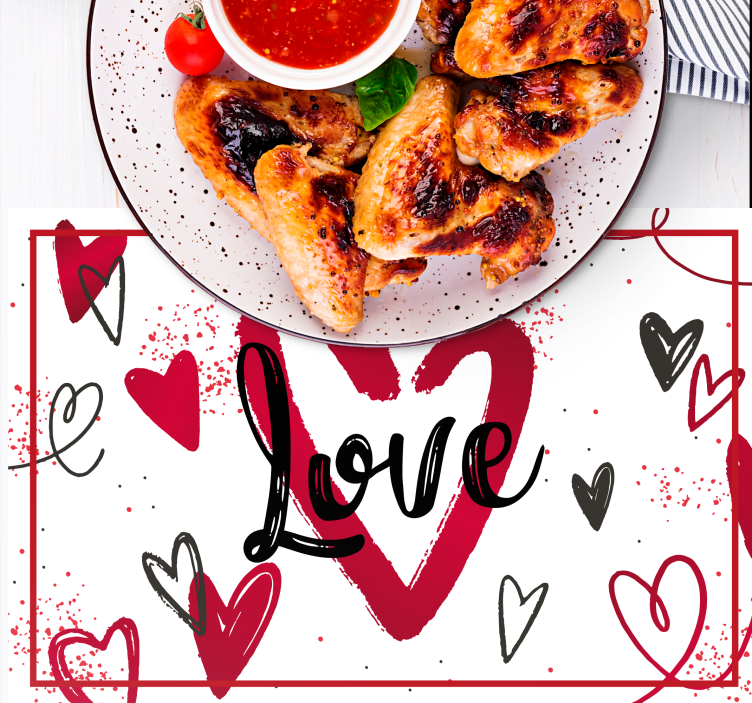 Set de table design citation cœur d'amour - TenStickers