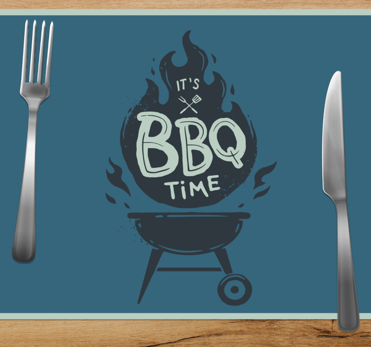 Set de table design citation temps de bbq flammes - TenStickers