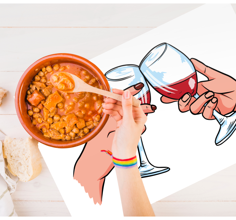 Set de table design citation verres à toast - TenStickers