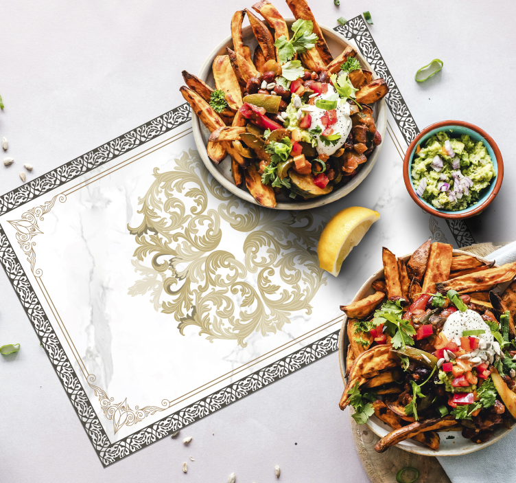 Set de table style baroque motif doré - TenStickers