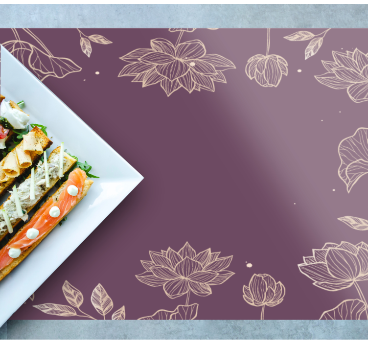 Set de table design élégant motif floral lotus - TenStickers