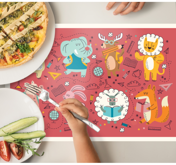 Set de table design enfant amis animaux colorés - TenStickers