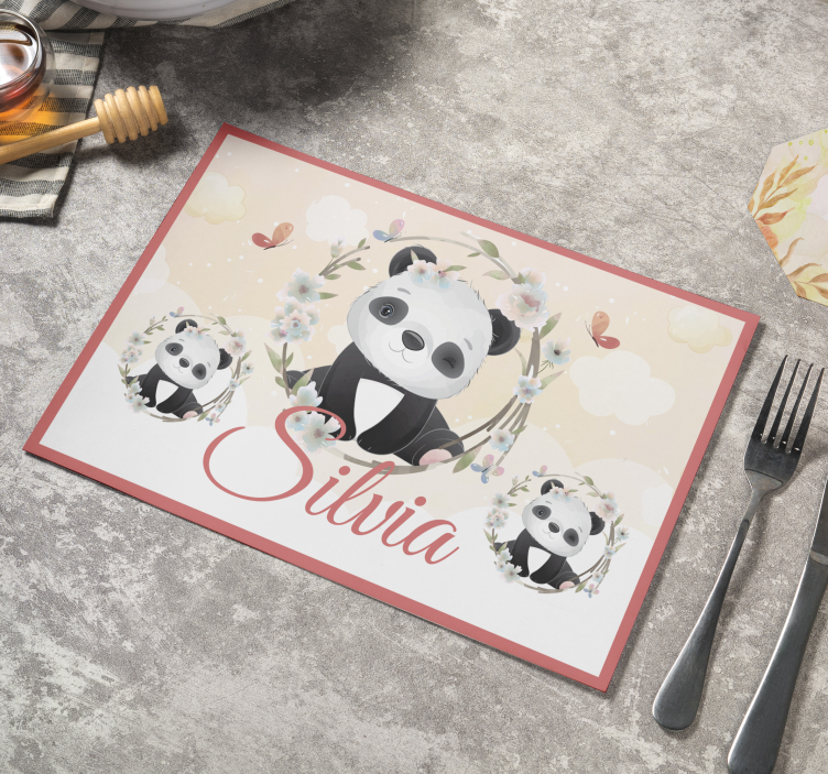 Set de table design enfant arrangement panda charmant - TenStickers