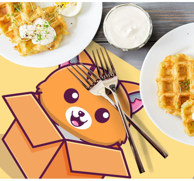 Set de table design enfant boîte chat heureux - TenStickers