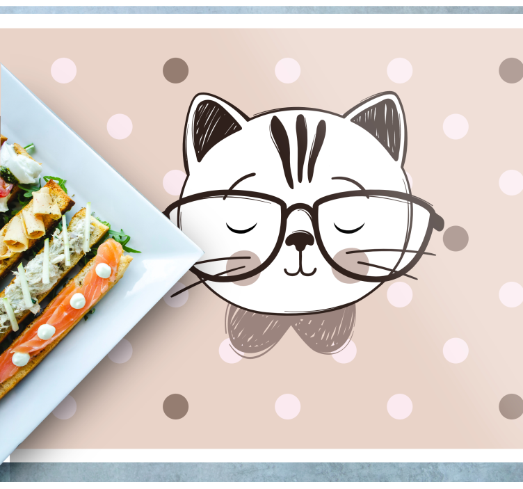 Set de table design enfant chat avec lunettes - TenStickers