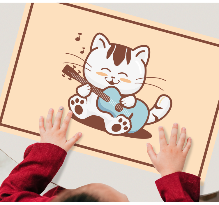 Set de table design enfant chat musical - TenStickers