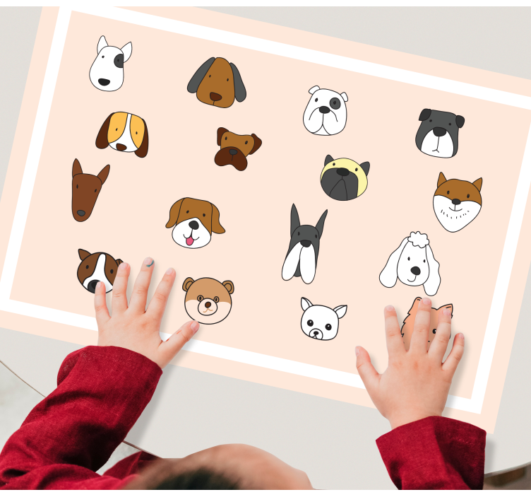 Set de table design enfant collection visages d'animaux - TenStickers
