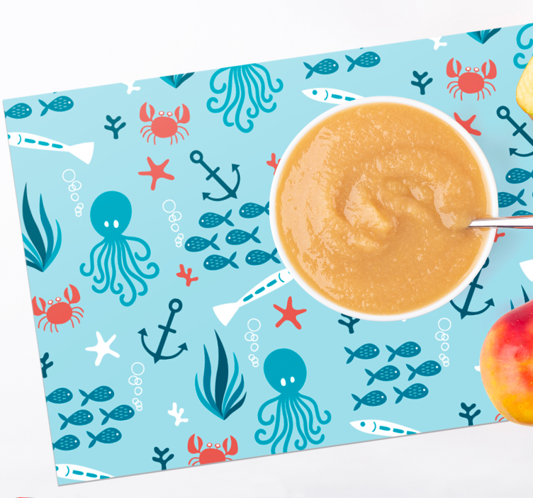Set de table design enfant créatures marines colorées - TenStickers