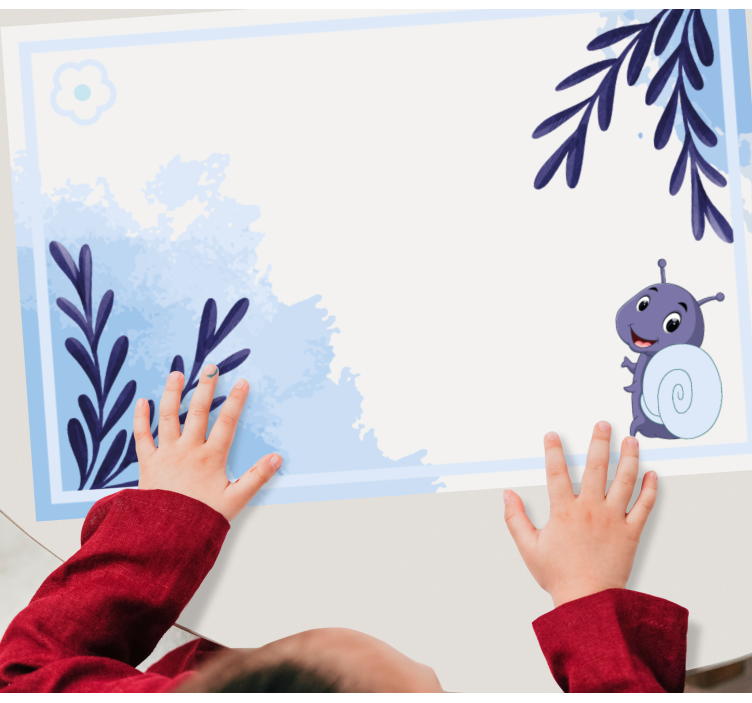 Set de table design enfant escargot avec feuilles - TenStickers