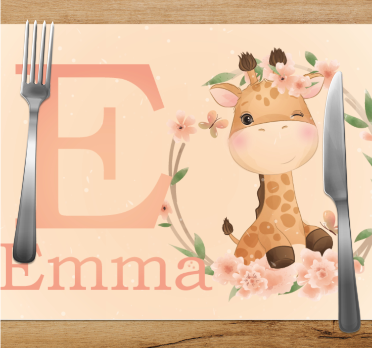 Set de table design enfant girafe mignonne - TenStickers