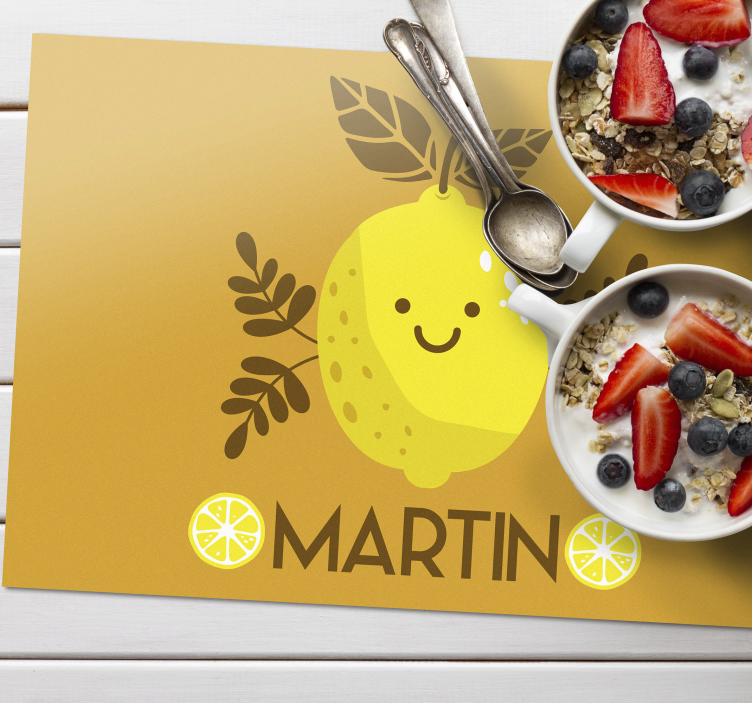 Set de table design enfant illustration citron heureux - TenStickers