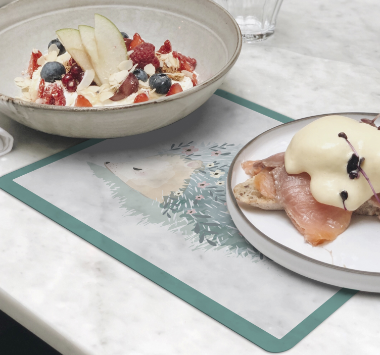 Set de table design enfant illustration de hérisson mignon - TenStickers