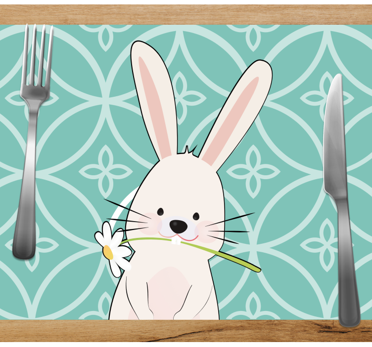 Set de table design enfant lapin mignon avec fleur - TenStickers