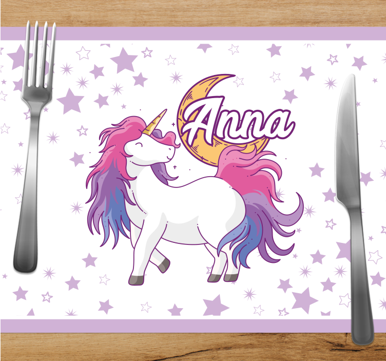 Set de table design enfant licorne avec étoiles - TenStickers