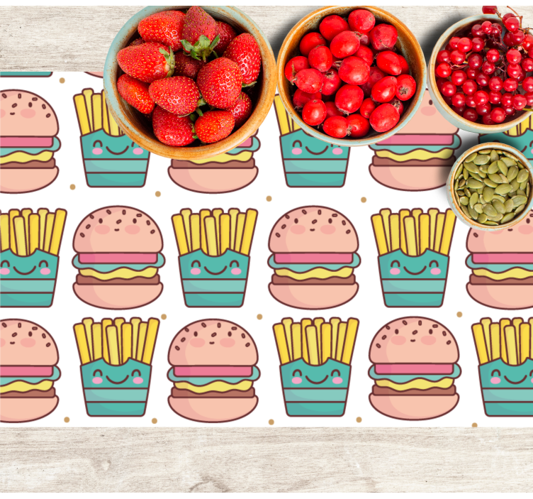 Set de table design enfant motif joyeux burger - TenStickers