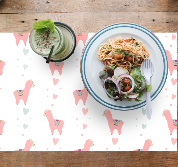 Set de table design enfant motif lama mignon - TenStickers