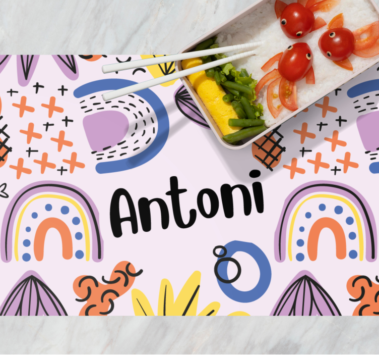 Set de table design enfant motifs arc-en-ciel colorés - TenStickers