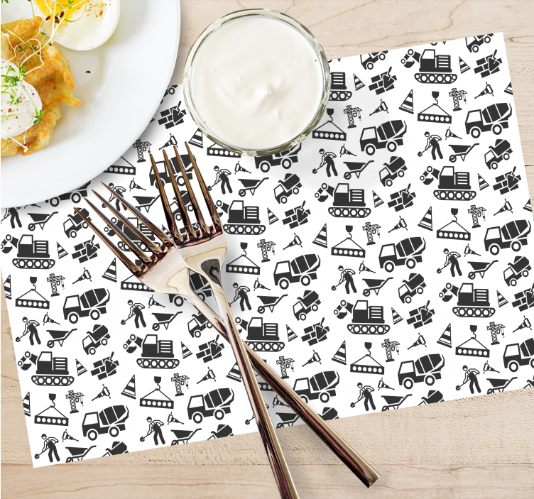 Set de table design enfant motifs de construction - TenStickers