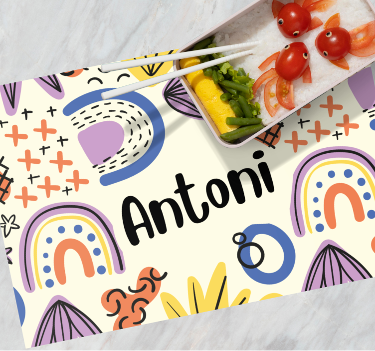 Set de table design enfant motifs de noms colorés - TenStickers