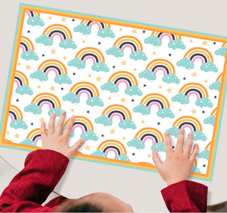 Set de table design enfant nuage arc-en-ciel coloré - TenStickers