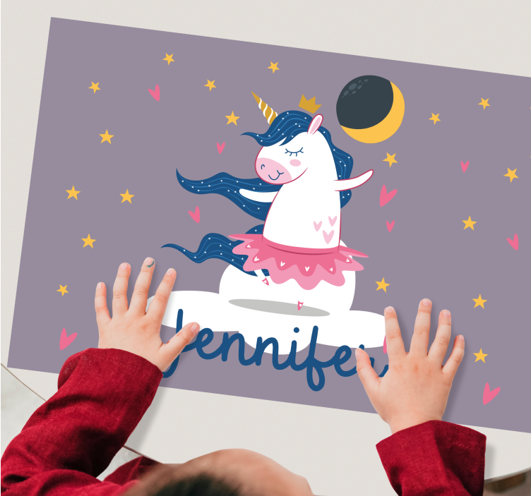 Set de table design enfant nuit de danse licorne - TenStickers