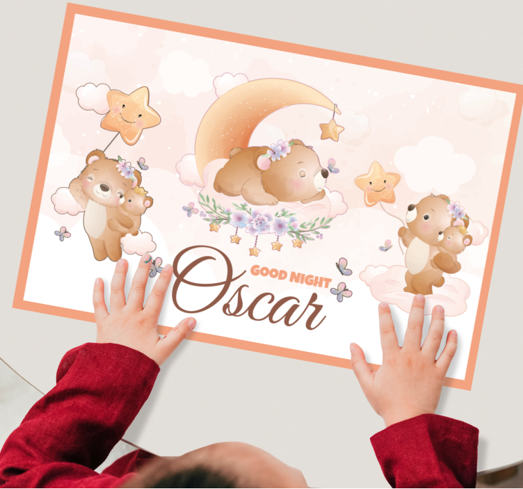 Set de table design enfant ours avec étoiles - TenStickers