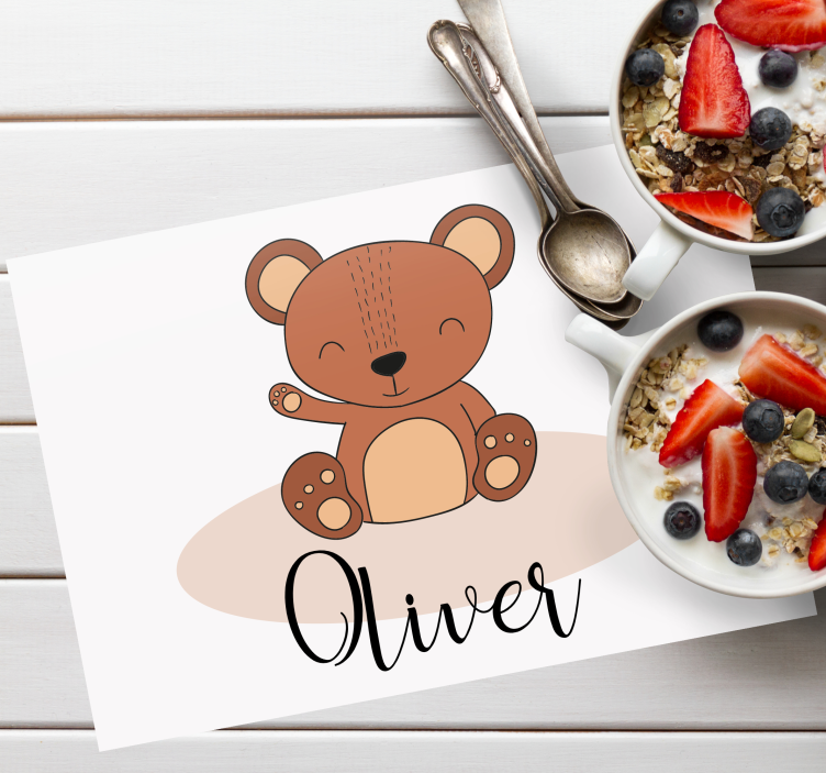Set de table design enfant ourson mignon - TenStickers