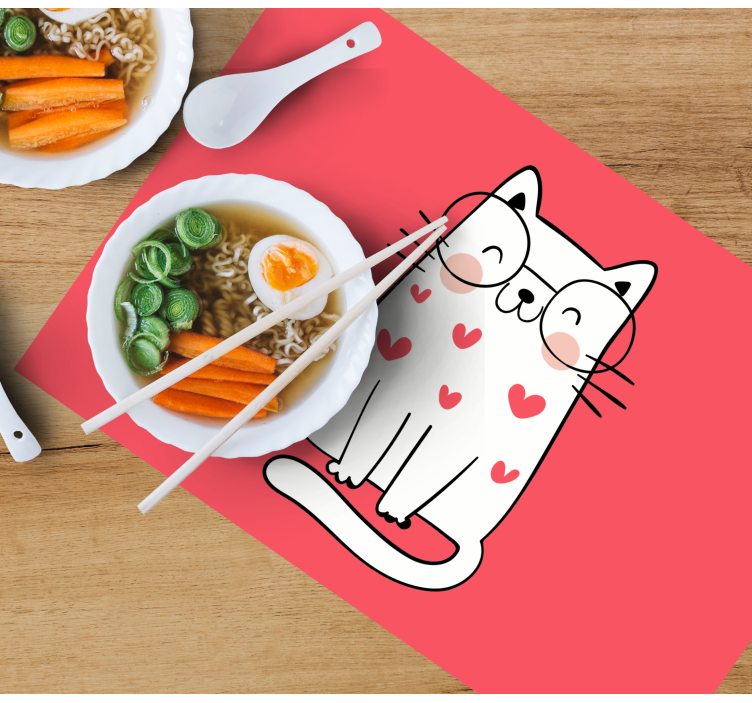 Set de table design enfant personnage chat adorable - TenStickers