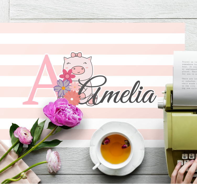 Set de table design enfant personnage cochon mignon - TenStickers