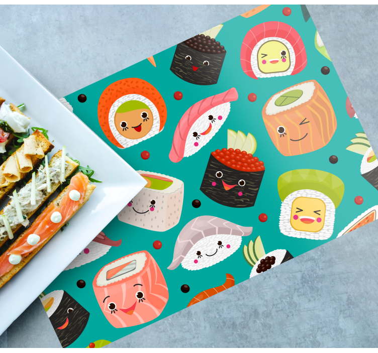 Set de table design enfant personnages sushi mignons - TenStickers