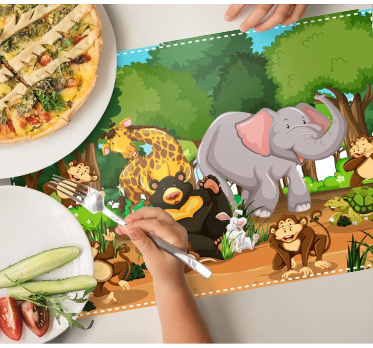 Set de table design enfant scène animaux amusants - TenStickers