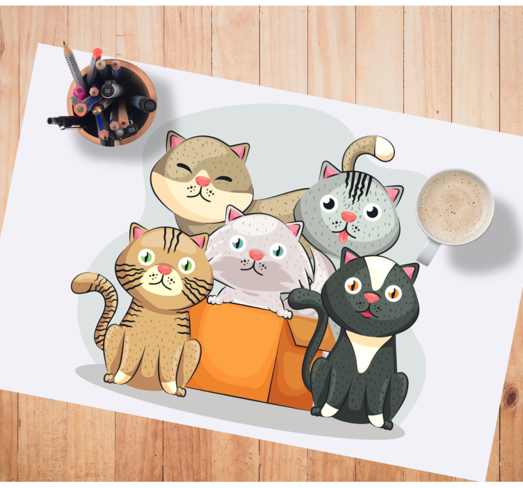 Set de table design enfant visages de chats mignons - TenStickers