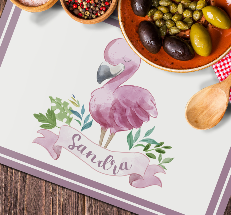 Set de table design flamant avec ruban - TenStickers