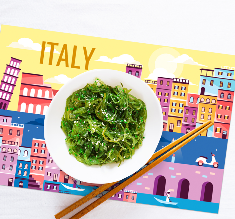 Set de table design paysage urbain vibrant italie - TenStickers